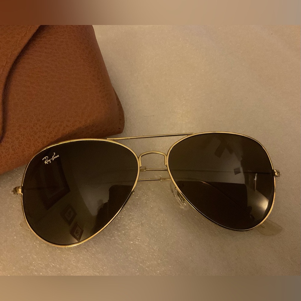 Authentic Ray-Ban Aviator Collector Bundle (2) Gold Frames Brown & Rose W/ Case - Picture 3 of 16